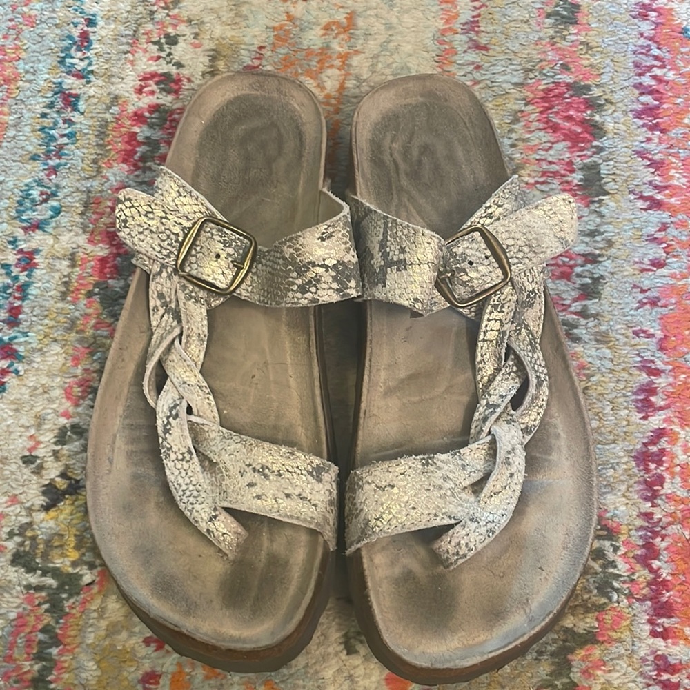 Snakeskin Braided Sandals